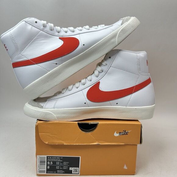 Nike Shoes Blazer Mid 77’ WMNS “Habanero Red White” 2024 - Picture 3 of 5